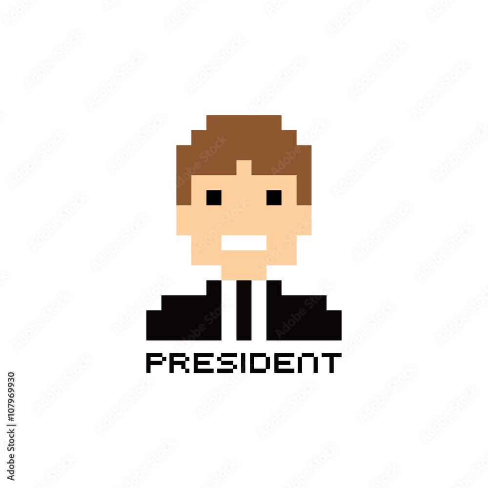 Obraz premium pixel people theme avatar guy