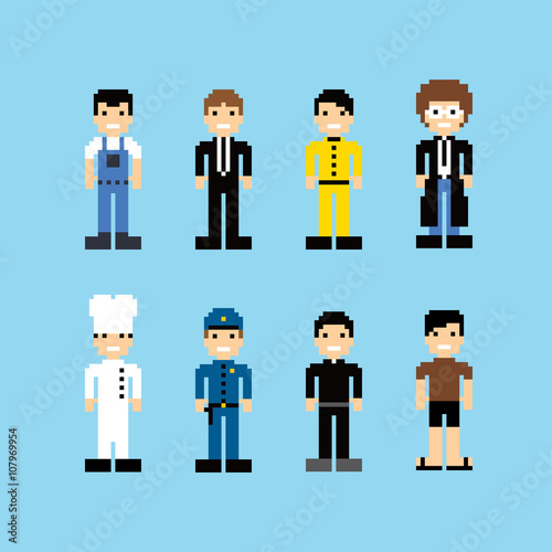 pixel people avatar set