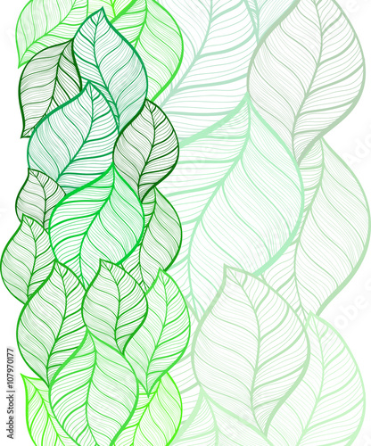 background of green leaves vector illustration
