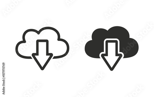 Cloud download- vector icon.