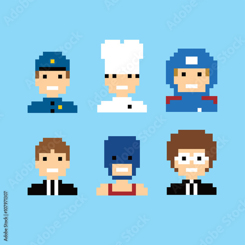 pixel people avatar set