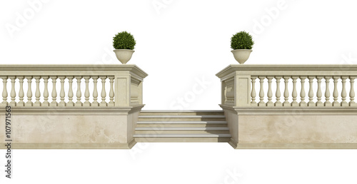 Quadro em tela Classic balustrade on white
