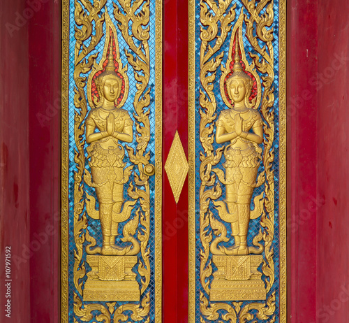 Buddhism church door texture.