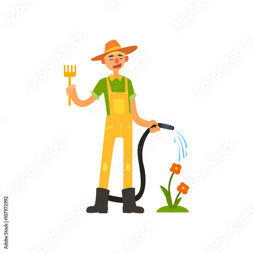 Profession Gardener Vector Illustration