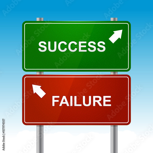 Success and failure road signs
