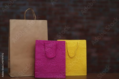 Colored Shopping Bags on dark background