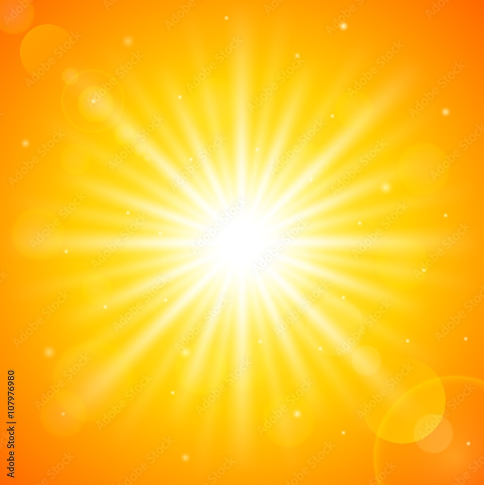 Summer background with bright sun Summer background with bright sun