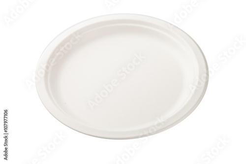 plastic plate isolated on white background 