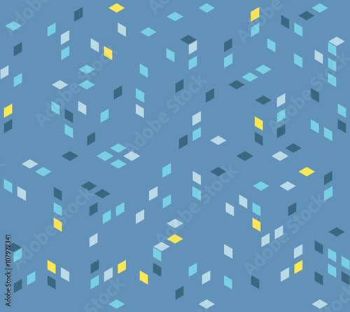 Vector seamless pattern with rhombus and diamond shapes