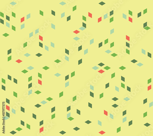 Vector seamless pattern with rhombus and diamond shapes