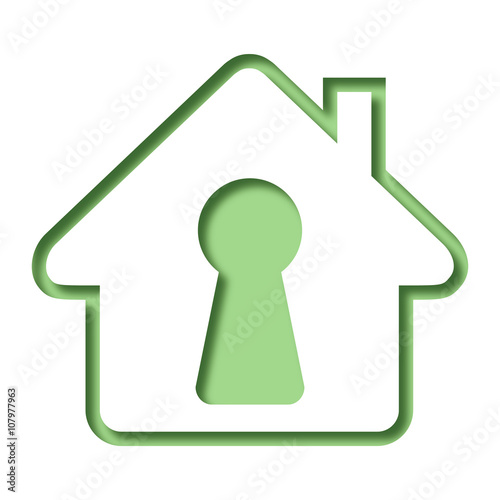 Logo maison et serrure.