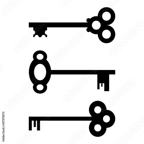Set of vintage keys. Vector EPS10