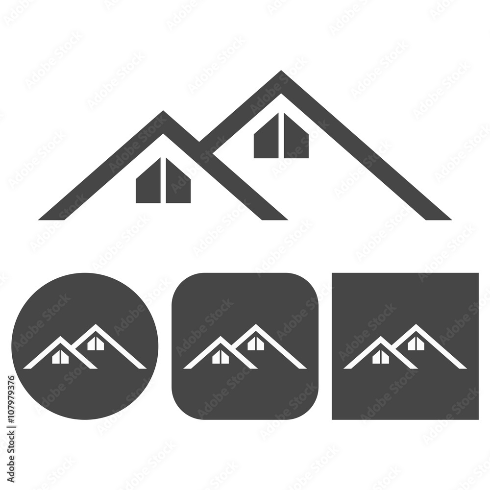 Home roof - vector icons set