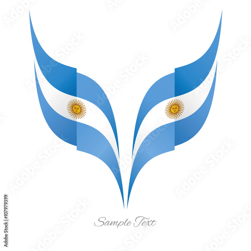 Abstract Argentinean eagle flag ribbon logo white background