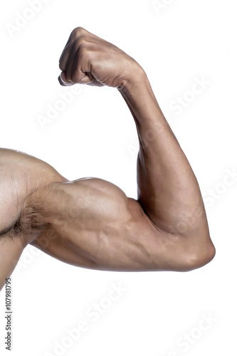 man showing his bicep