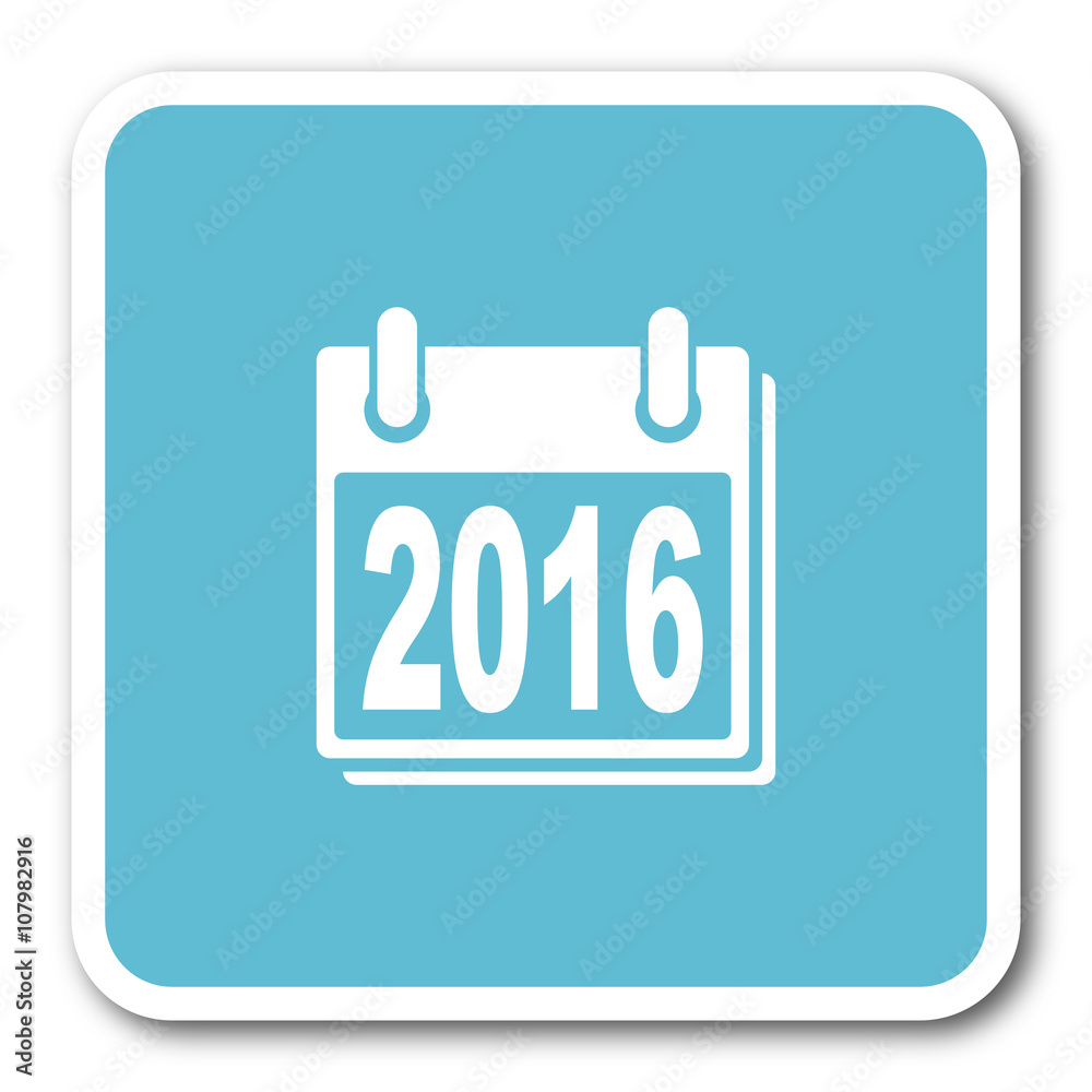 new year 2016 blue square internet flat design icon new year 2016 blue square internet flat design icon