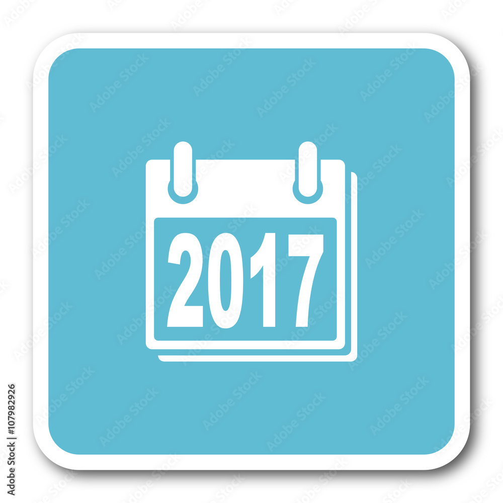 new year 2017 blue square internet flat design icon new year 2017 blue square internet flat design icon