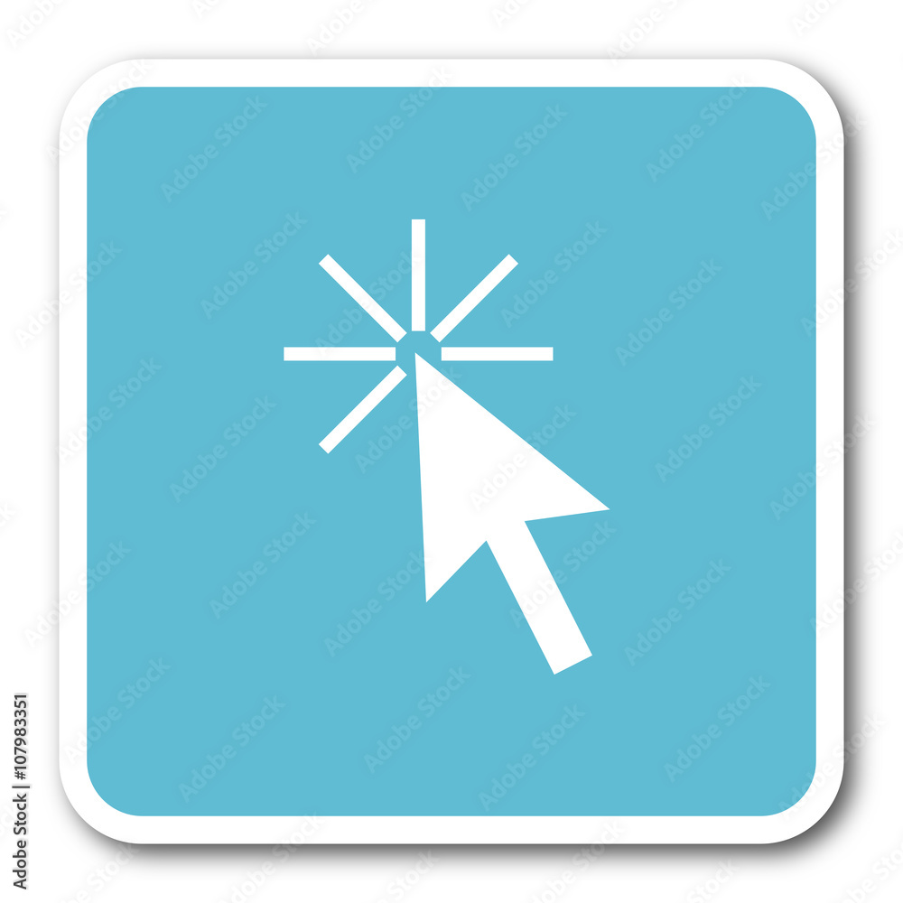 click here blue square internet flat design icon click here blue square internet flat design icon
