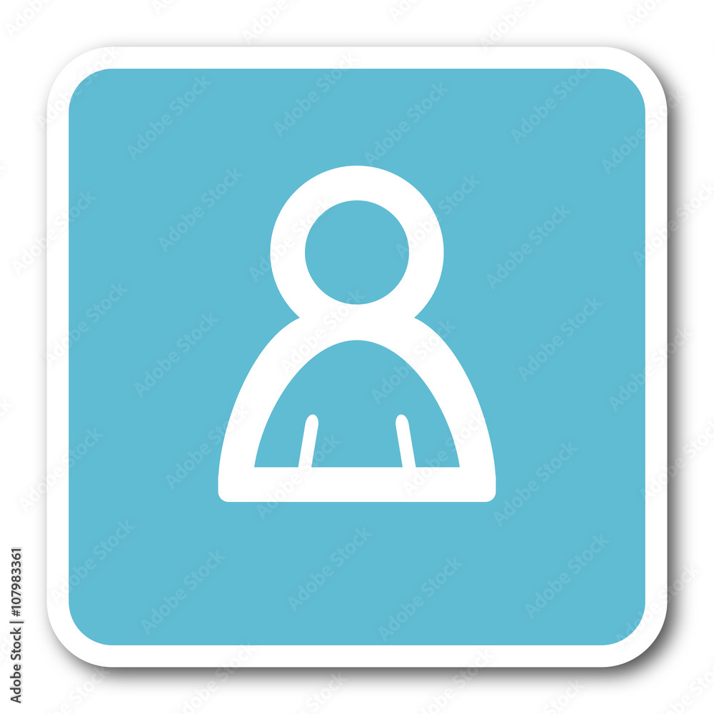 person blue square internet flat design icon person blue square internet flat design icon