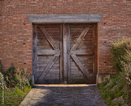 Old wooden gate. photo