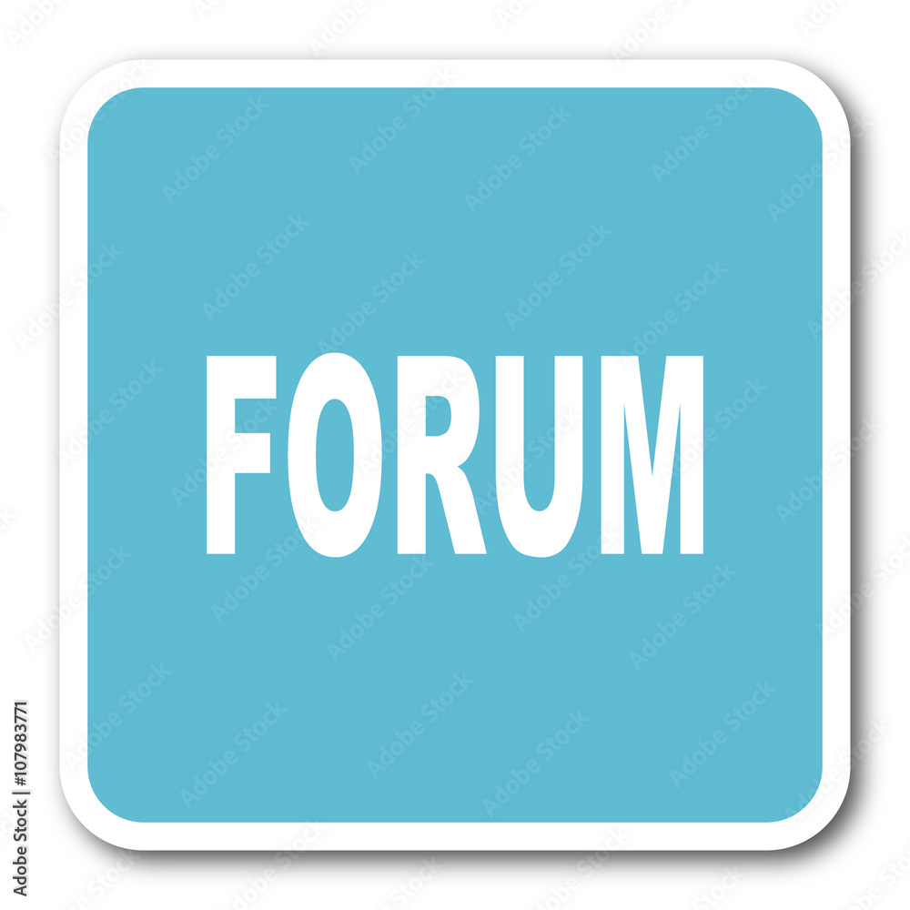 forum blue square internet flat design icon forum blue square internet flat design icon