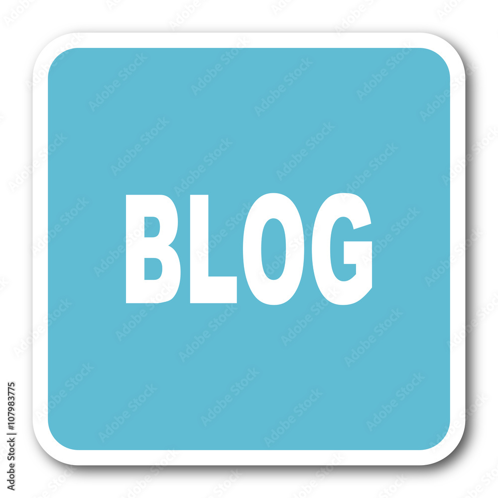 blog blue square internet flat design icon blog blue square internet flat design icon