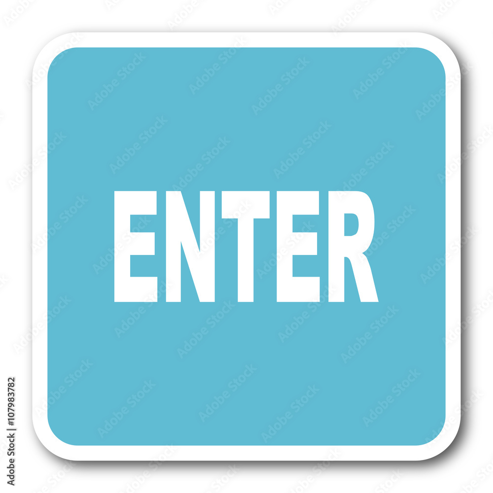 enter blue square internet flat design icon enter blue square internet flat design icon