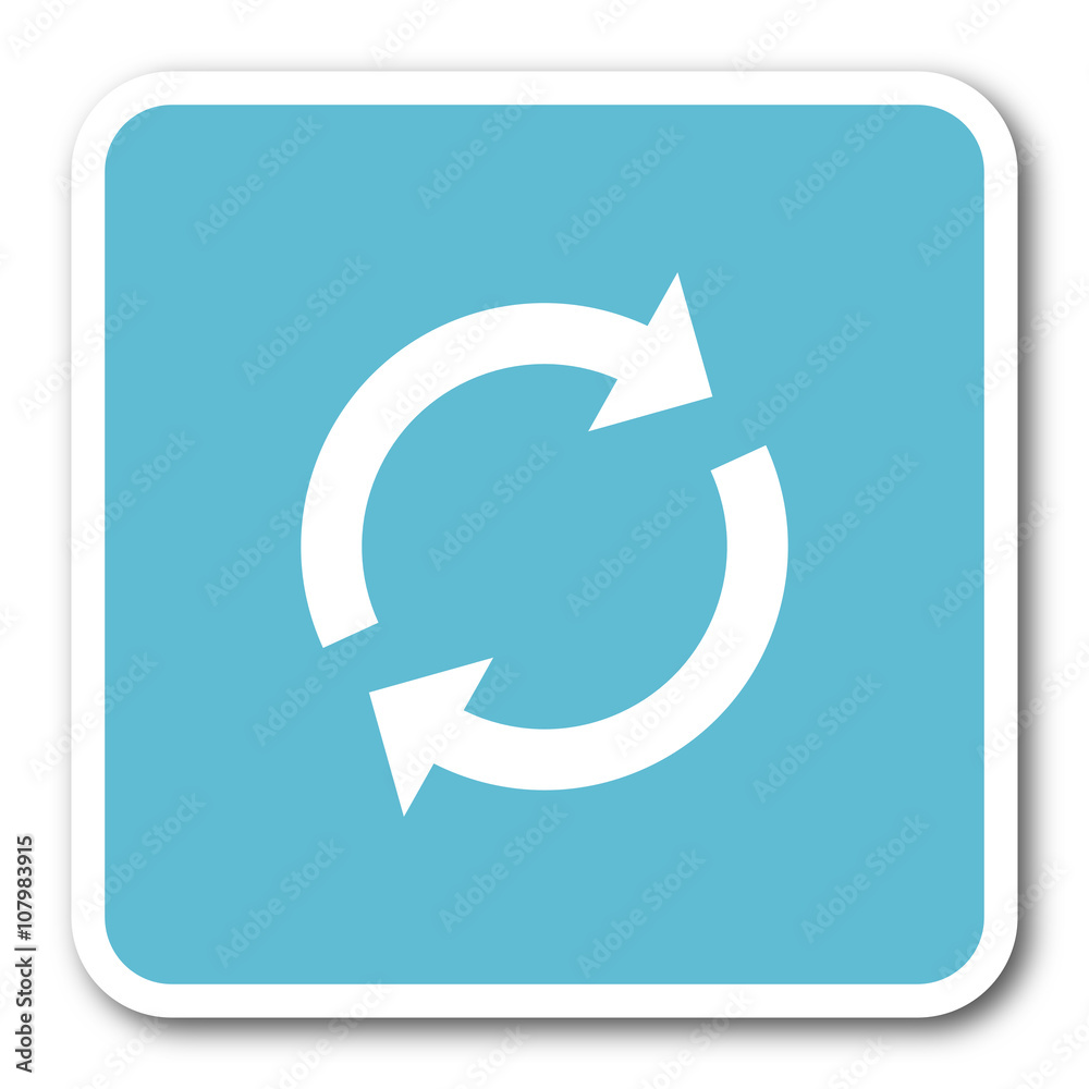 reload blue square internet flat design icon reload blue square internet flat design icon