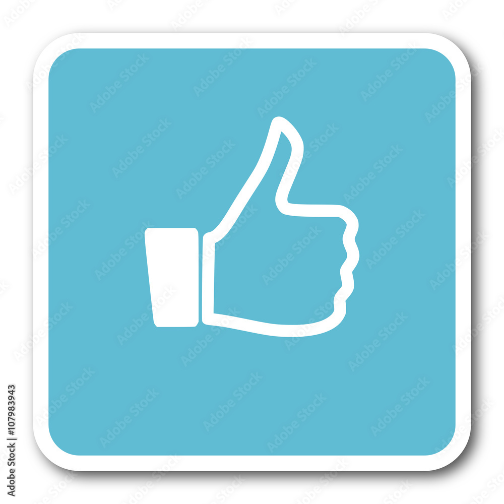 like blue square internet flat design icon like blue square internet flat design icon
