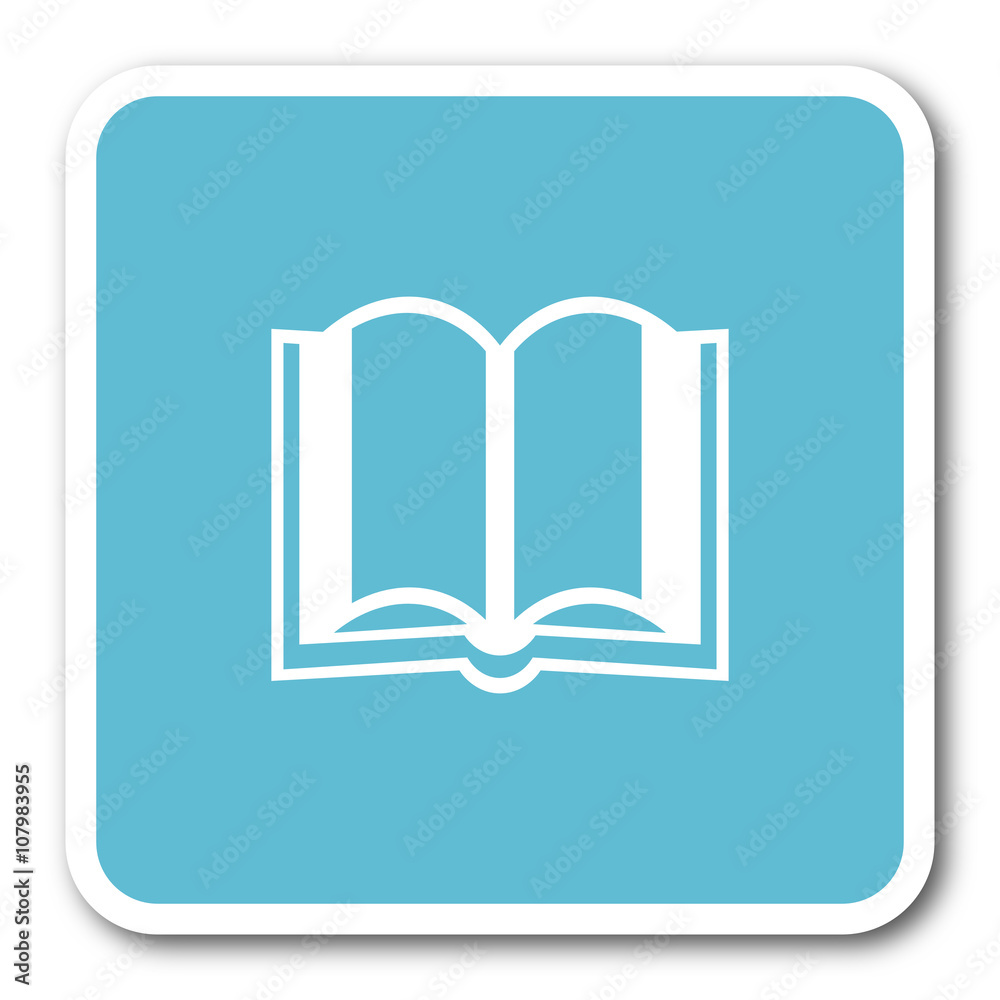 book blue square internet flat design icon book blue square internet flat design icon