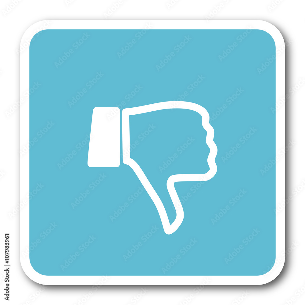 dislike blue square internet flat design icon dislike blue square internet flat design icon