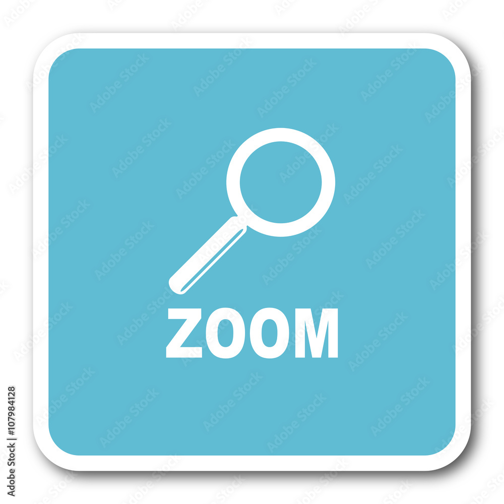 zoom blue square internet flat design icon zoom blue square internet flat design icon