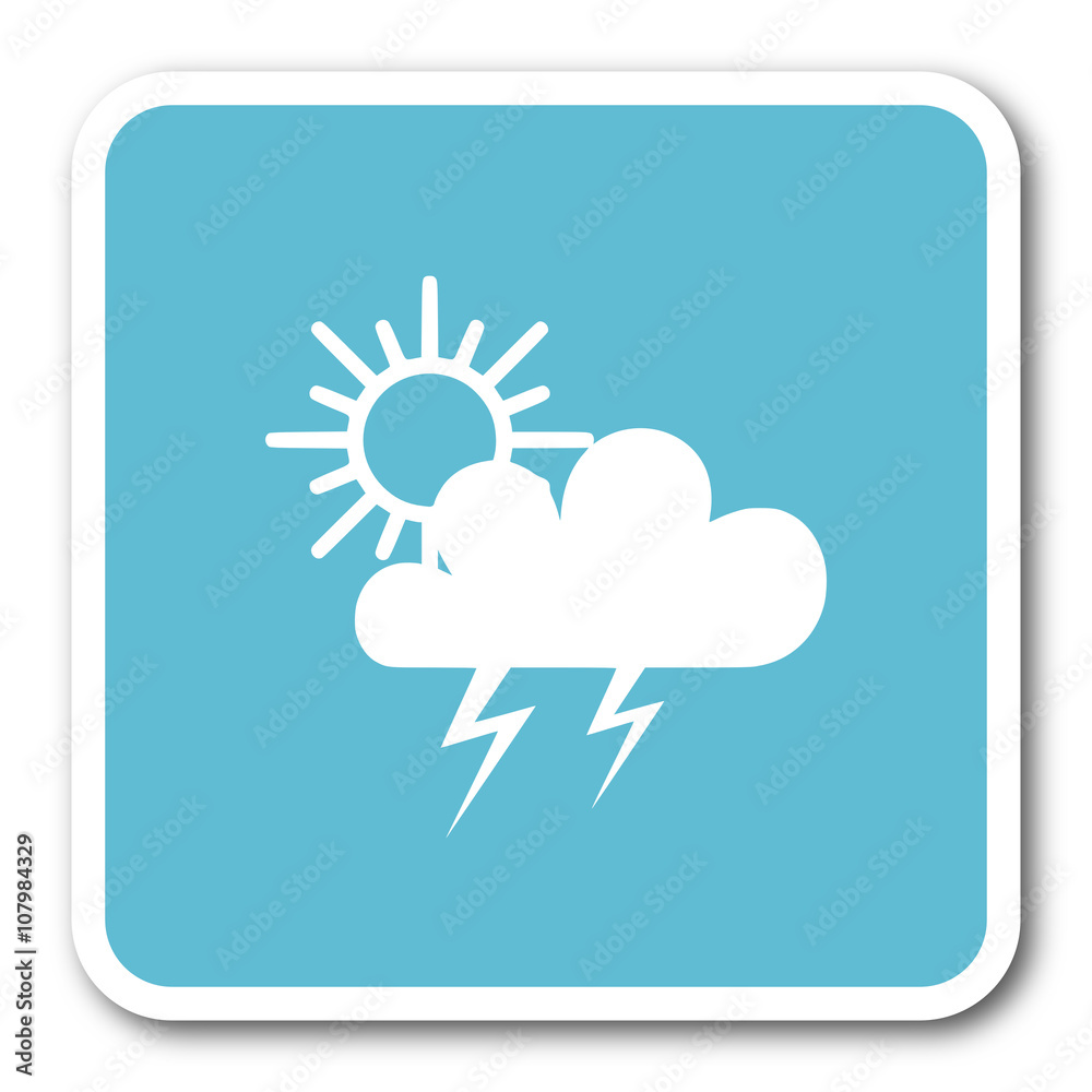 storm blue square internet flat design icon storm blue square internet flat design icon