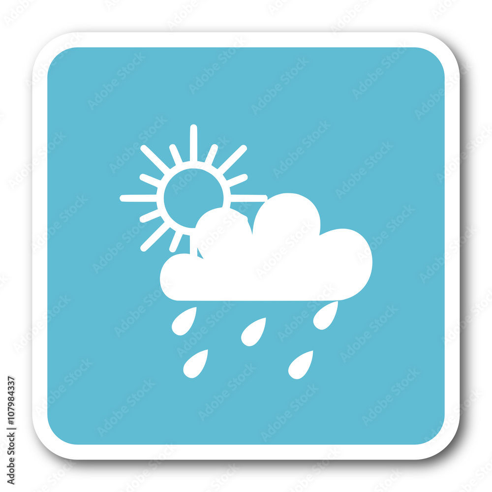 rain blue square internet flat design icon rain blue square internet flat design icon
