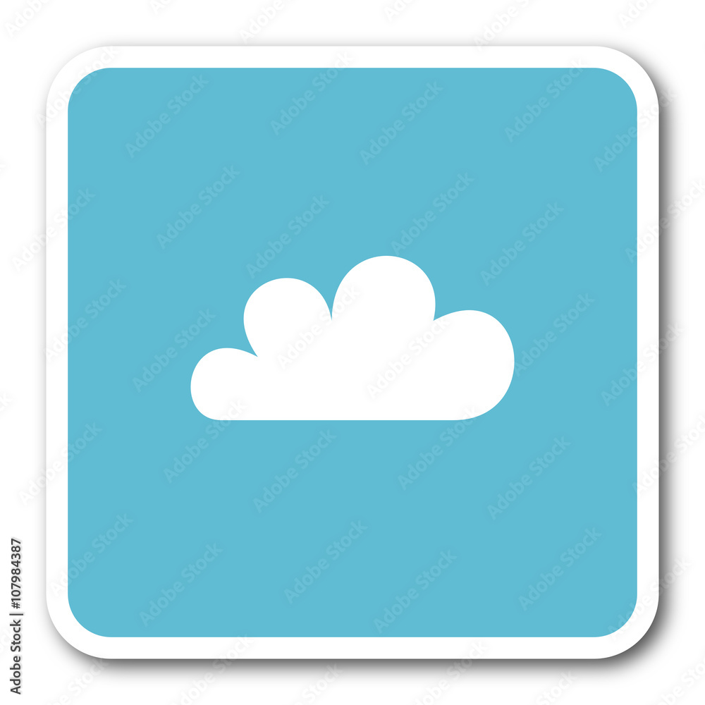 cloud blue square internet flat design icon cloud blue square internet flat design icon