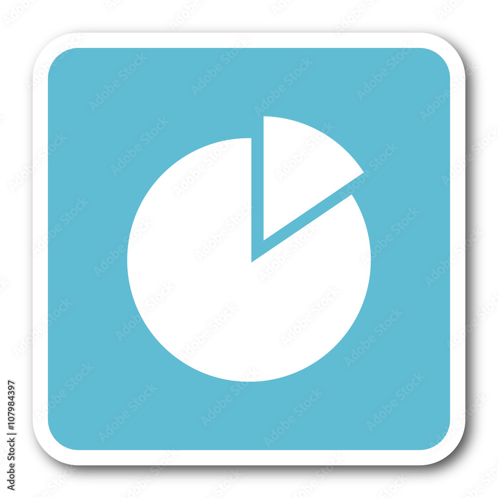 chart blue square internet flat design icon chart blue square internet flat design icon
