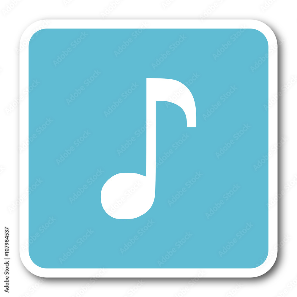 music blue square internet flat design icon music blue square internet flat design icon