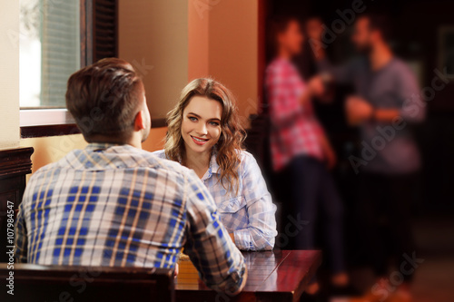 Happy young couple dating i...