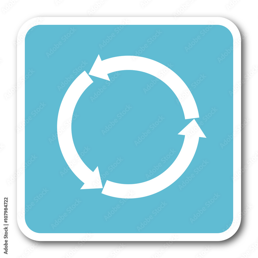 refresh blue square internet flat design icon refresh blue square internet flat design icon