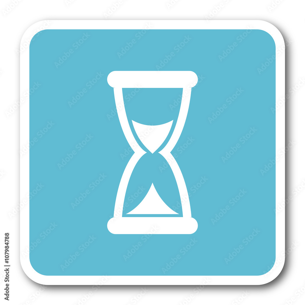 time blue square internet flat design icon time blue square internet flat design icon