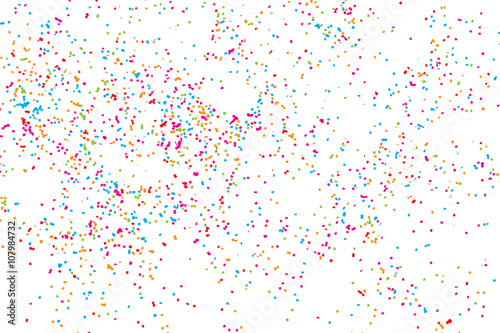 Abstract overlay background colorful confetti or paint splatter brush texture for Holi Festival and Carnival Celebrations. Random round glitter dots overlays for creative design projects