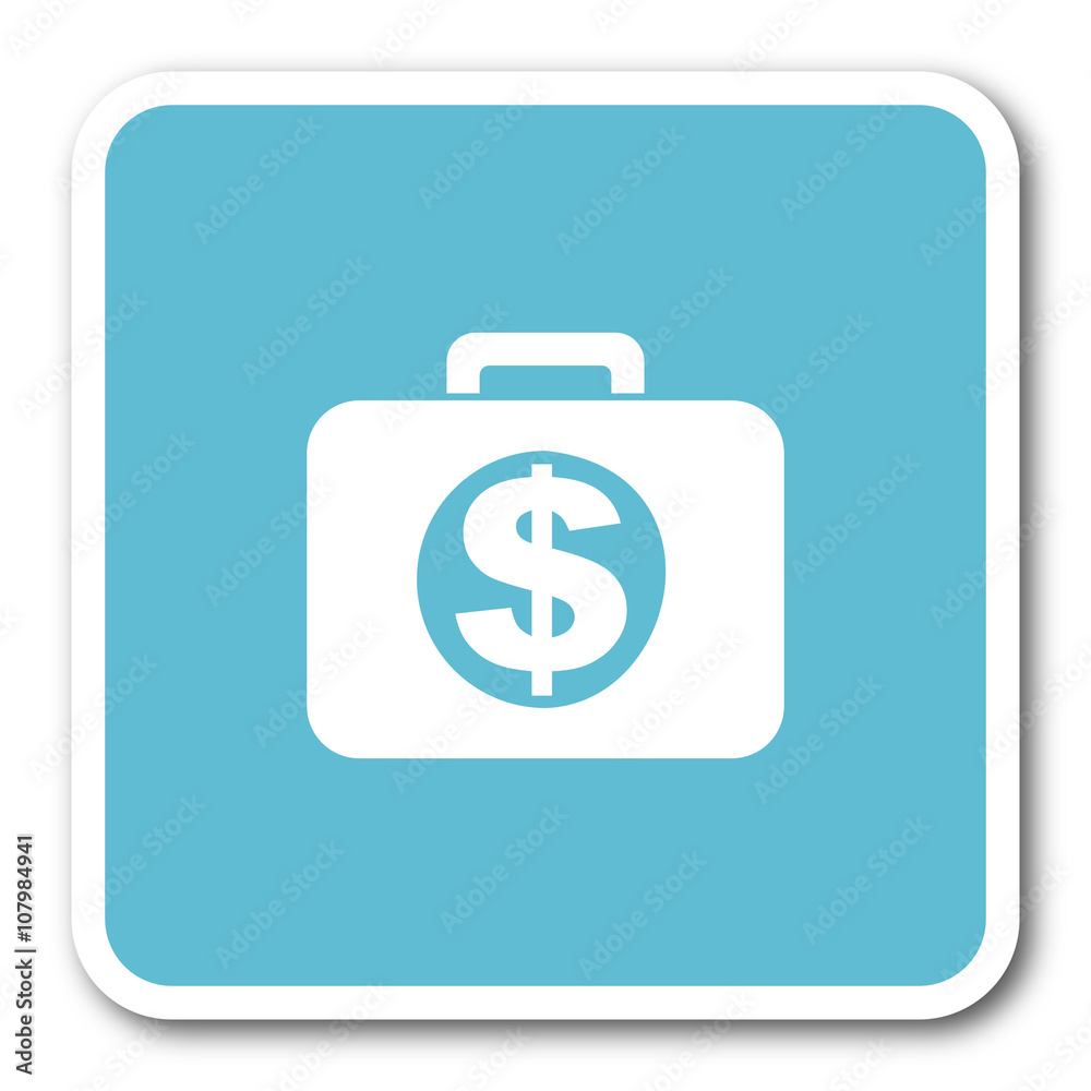 financial blue square internet flat design icon financial blue square internet flat design icon
