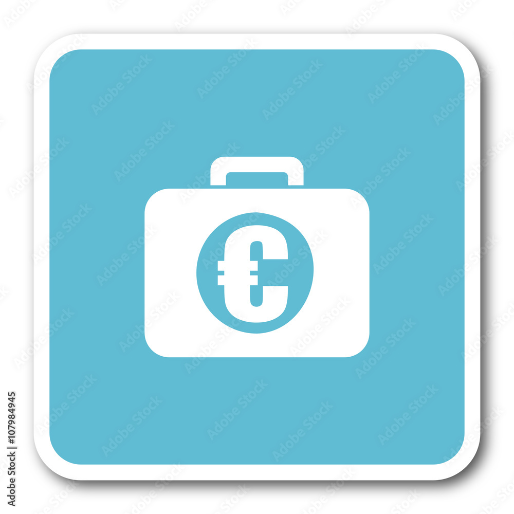 financial blue square internet flat design icon financial blue square internet flat design icon