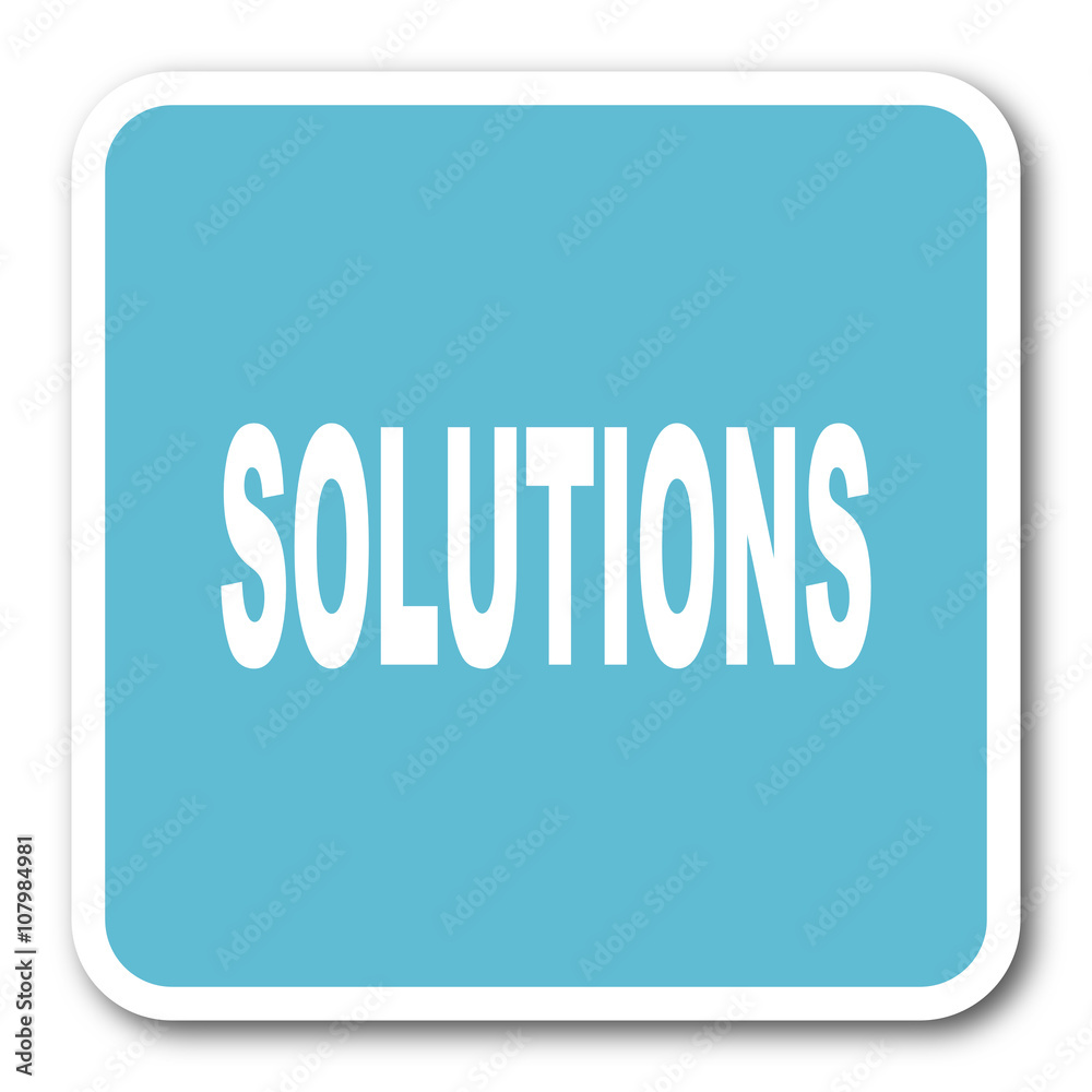 solutions blue square internet flat design icon solutions blue square internet flat design icon