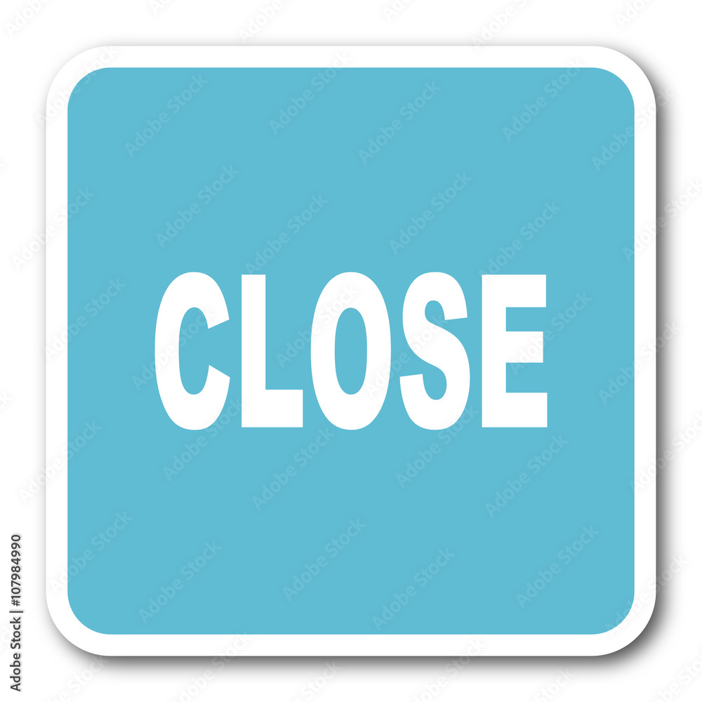 close blue square internet flat design icon close blue square internet flat design icon