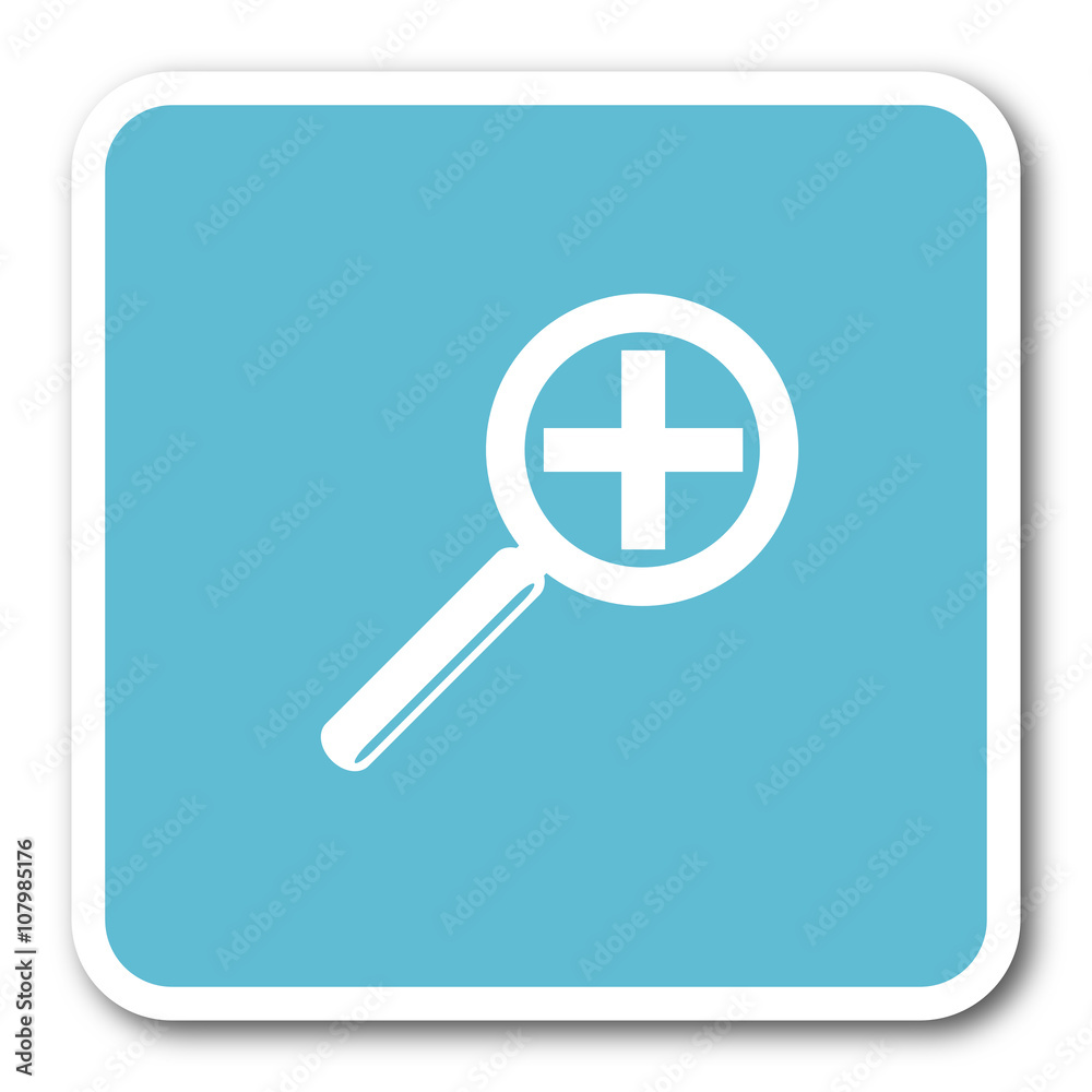 lens blue square internet flat design icon lens blue square internet flat design icon