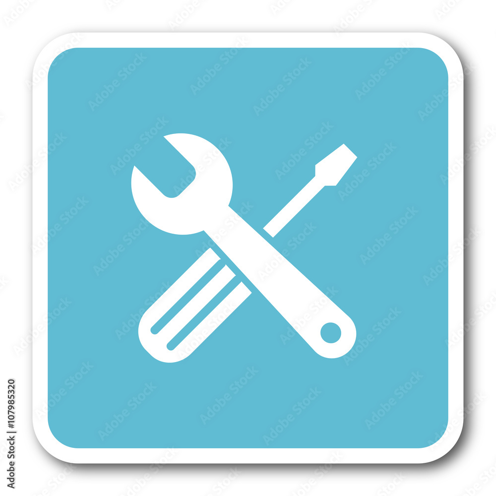 tool blue square internet flat design icon tool blue square internet flat design icon