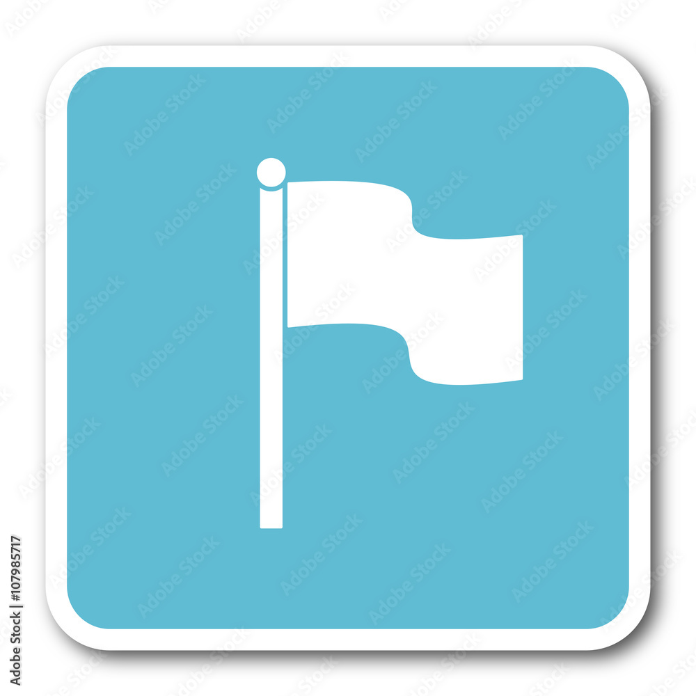 flag blue square internet flat design icon flag blue square internet flat design icon