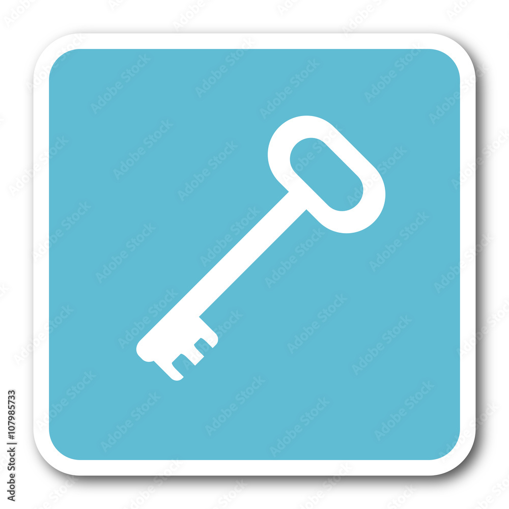 key blue square internet flat design icon key blue square internet flat design icon