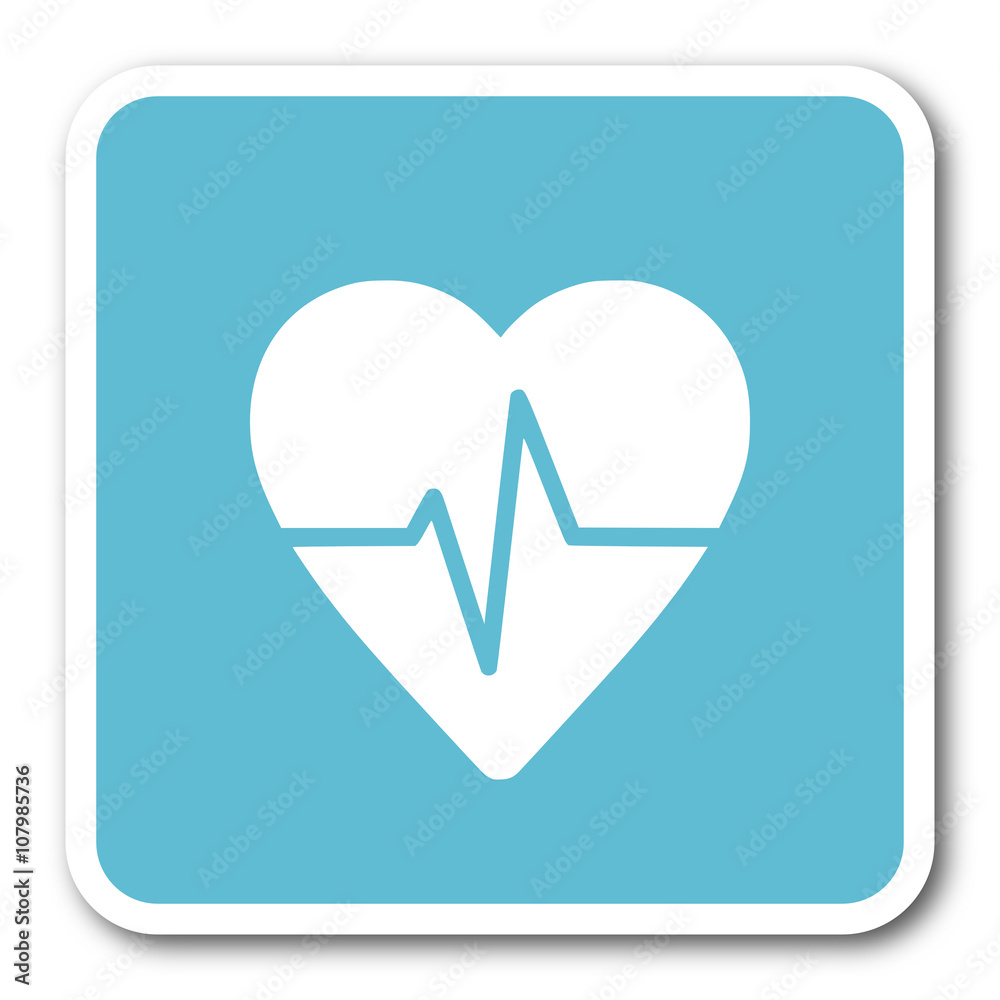 pulse blue square internet flat design icon pulse blue square internet flat design icon